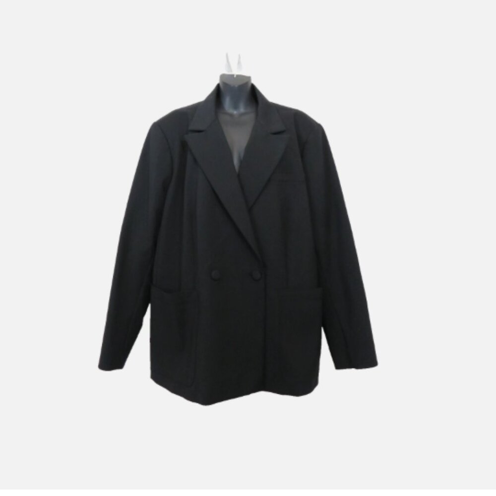 Good American Blazer Womens 5 Black Classic Sculpted Scuba Career Exec Boss 2XL